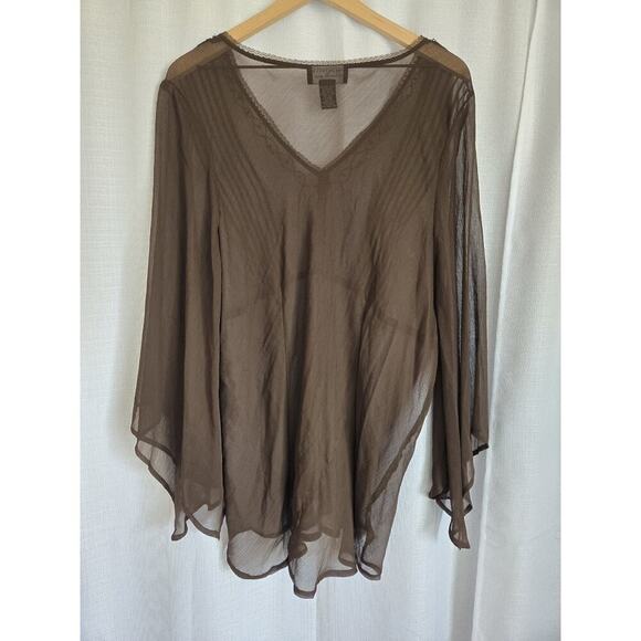 Separates By New York City Design Womens 2X Forest Fairy Boho Hippie Peasant Top - Picture 2 of 8